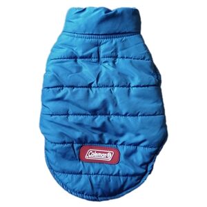 💙 Coleman Fleece Lined Dog Puffer Jacket Coat Pets Small Blue Outdoor S
